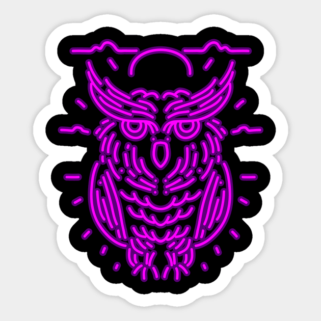 NEON OWL Sticker by Luckyart11